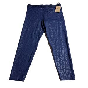 Nike Pro Leggings Women's Size XL Blue 7/8  Length High Rise cheetah Print NWT
